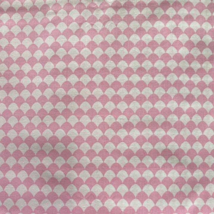 Tecido de Cambraia Rosa e Branco 